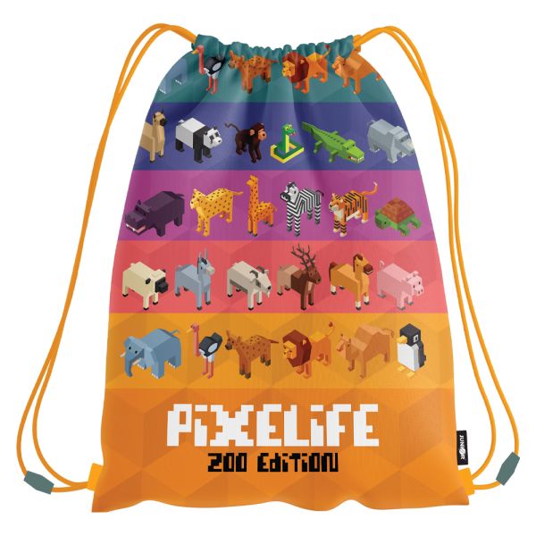 Vrecko na prezuvky s potlačou JUNIOR S8 - Pixelife Zoo Edition