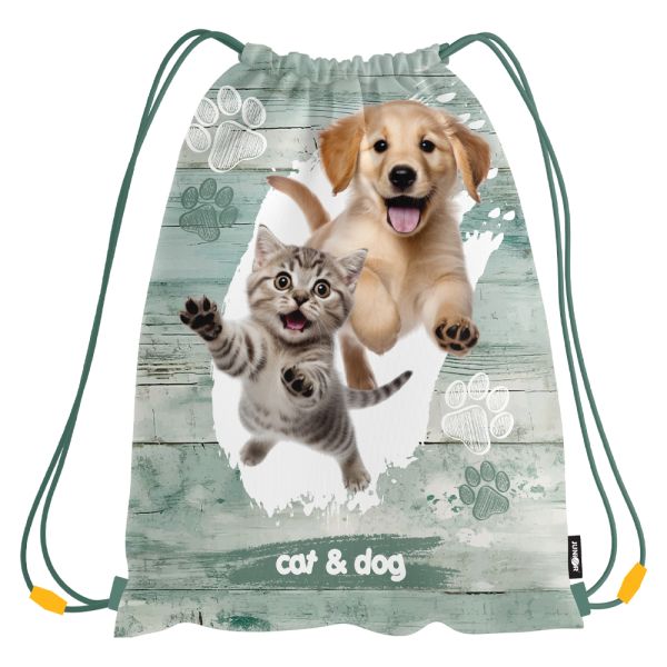 Vrecko na prezuvky s potlačou JUNIOR S8 - Cat & Dog