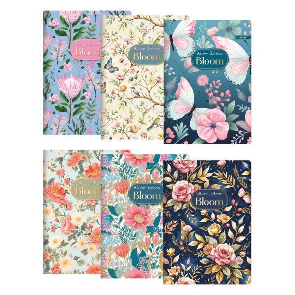 Zošit A4, linajkový 444, 40 listový, Exclusive "Bloom"