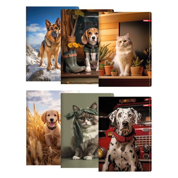 Zošit A4, linajkový 444, 40 listový, Exclusive "Pet"