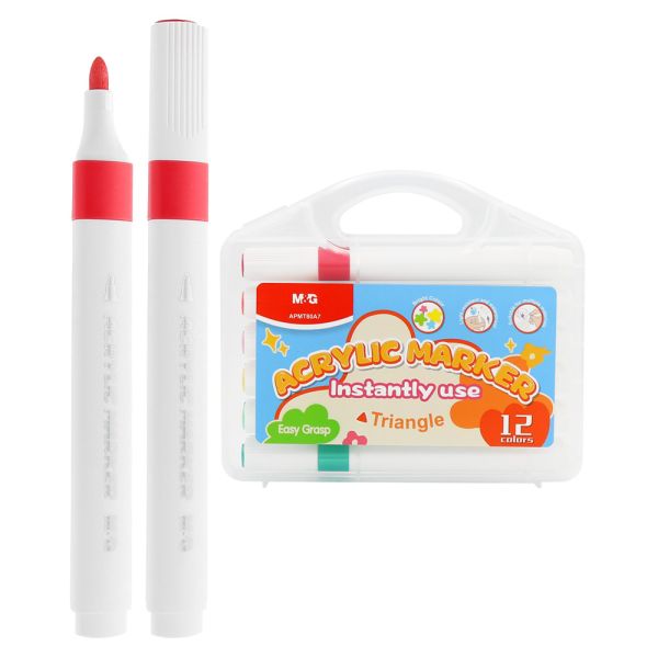 Popisovač trojhranný M&G Acrylic Marker - 12 farieb