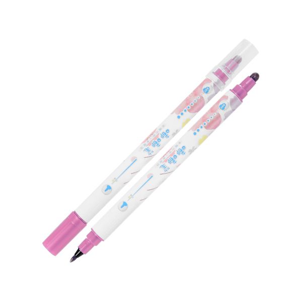 Obojstranný popisovač M&G v pere Sakura - Metallic, tmavo-ružový