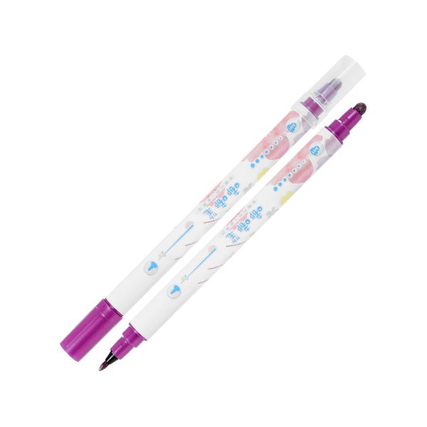 Obojstranný popisovač M&G v pere Sakura - Metallic, tmavo-fialový