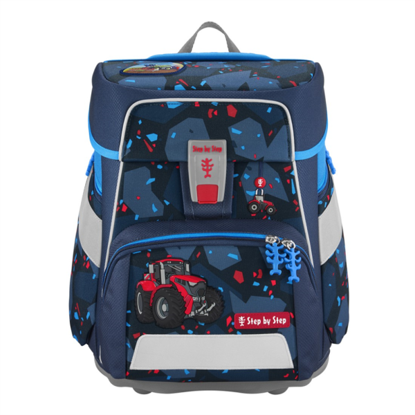 Školská aktovka SPACE pre prváčikov - 5-dielny set, Step by Step Tractor Freddy, certifiká