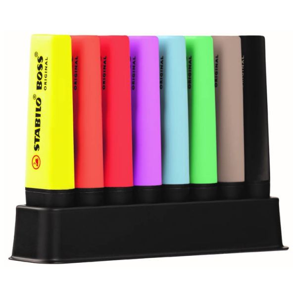 Zvýrazňovač STABILO BOSS ORIGINAL 8 ks DeskSet "ARTY"