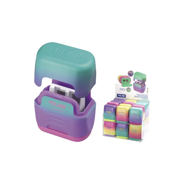 Strúhadlo školské MILAN Compact Sunset na dve ceruzky s boxom