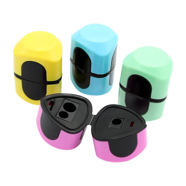 Strúhadlo na ceruzky trojhranné, 3 otvory (mix 4 farieb)