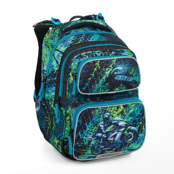 Školský batoh BagMaster DOPI 25 B - Motorka