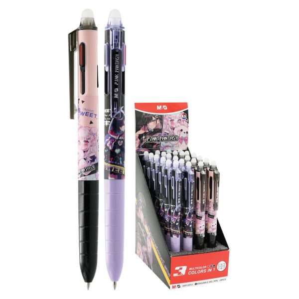 Pero gélové /gumovacie M&G /3-farebné Pink Fantasy 0,5 mm (2 dizajny)