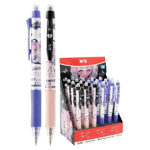 Roller gélový /gumovací M&G Pink Fantasy 0,5 mm, modrá náplň (2 dizajny)