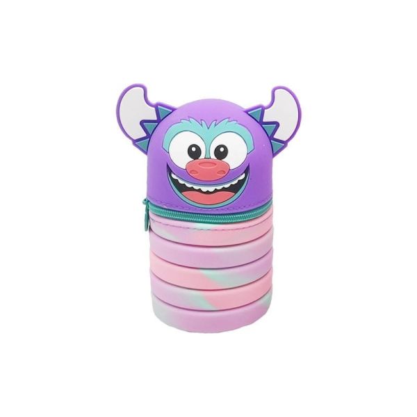 Puzdro na perá 1-zipsové Monster Purple