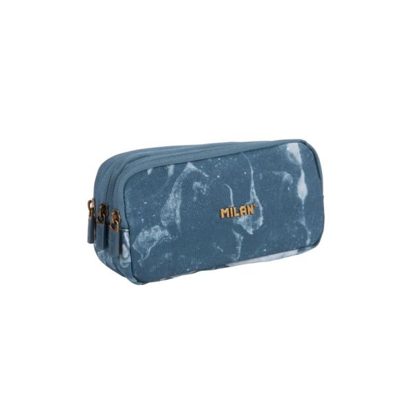 Puzdro na perá MILAN 3-zipsové, séria Lava - modrý