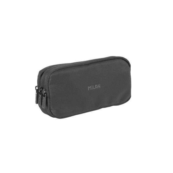 Puzdro na perá MILAN 3-zipsové, séria Shadow - čierne