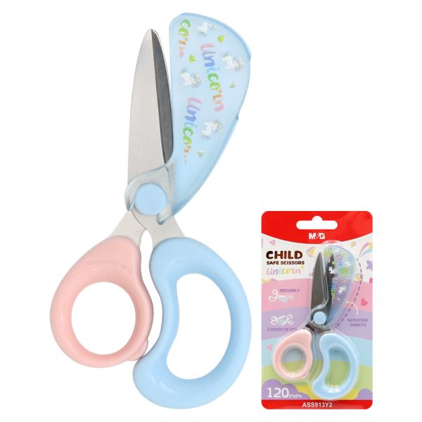 Nožnice detské M&G Unicorn 120 mm s ochrannou krytkou