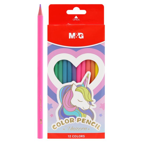 Pastelky šesťhranné M&G Unicorn - sada 12 ks