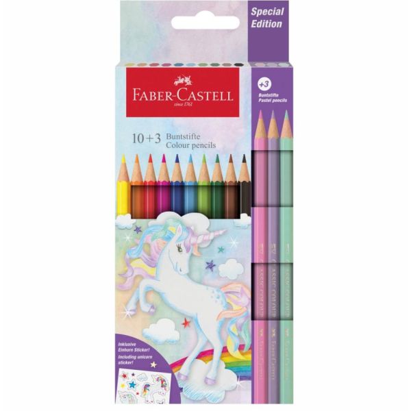 Pastelky Faber-Castell Dino Colour Classic set 10+3 Pastel - Unicorn