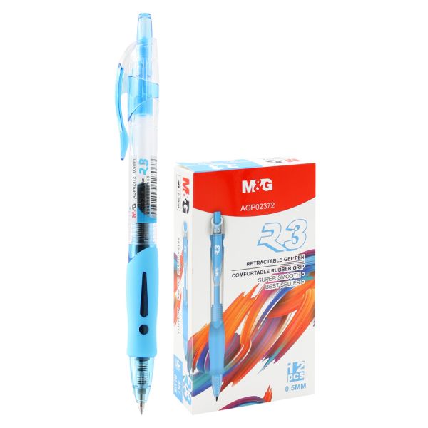 Pero gélové M&G R3 hrot 0,5 mm - svetlo-modrá náplň