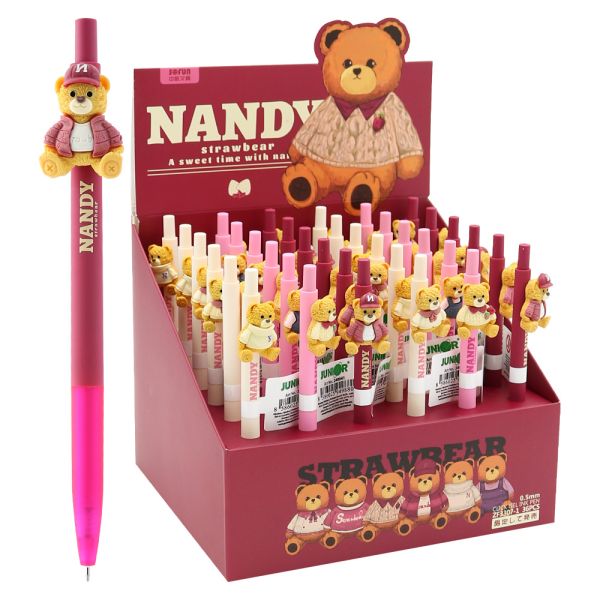 Pero gélové JUNIOR Nandy Bear 0,5 mm, modrá náplň (mix farieb)