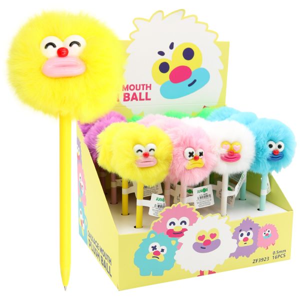 Pero gélové JUNIOR Sausage Mouth PomPom 0,5 mm, modrá náplň (mix farieb)