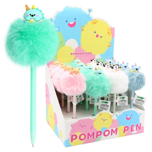Pero gélové JUNIOR PomPom 0,7 mm, modrá náplň (mix farieb)