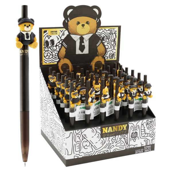 Pero gélové JUNIOR Nandy Bear 0,5 mm, modrá náplň (mix dizajnov)