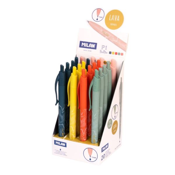 Pero guľôčkové MILAN P1 séria LAVA 1,0 mm - modrý atrament