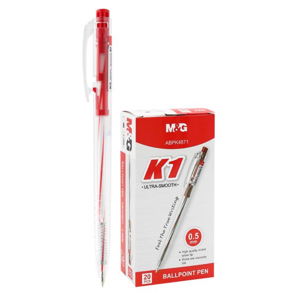 Pero guľôčkové M&G K1 (0,5 mm) - červená náplň