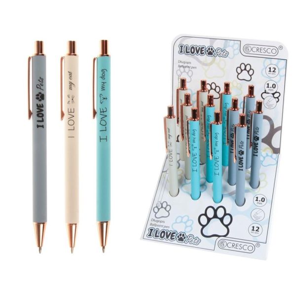 Pero guľôčkové "I Love Pets", modrá náplň