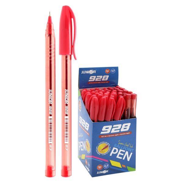 Pero guľôčkové Semi-Gel 928 0,7 mm - červená náplň