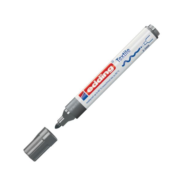 Popisovač na textil "4500", kužeľový hrot, sivý