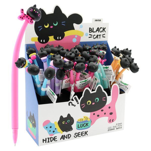 Pero gélové JUNIOR Black Cat 0,5 mm - modrá náplň (mix /cena 1ks)