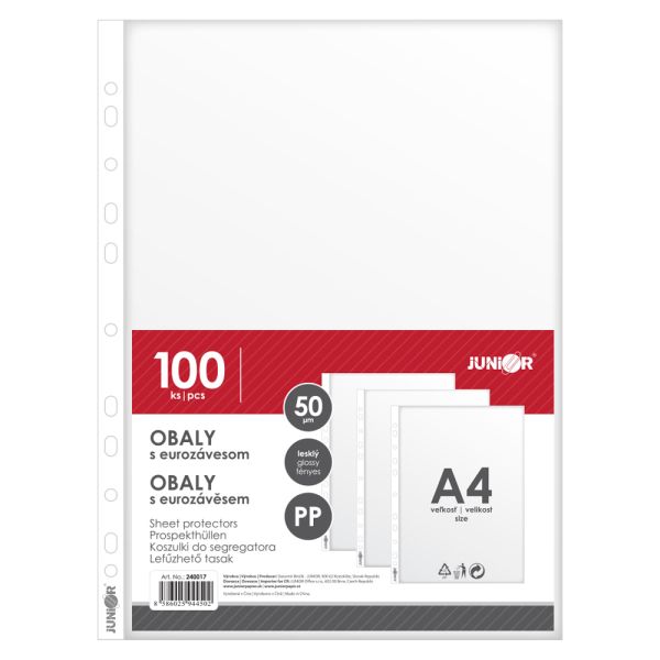 Euroobal A4 transparentný/lesklý, 50 µm, 100 ks