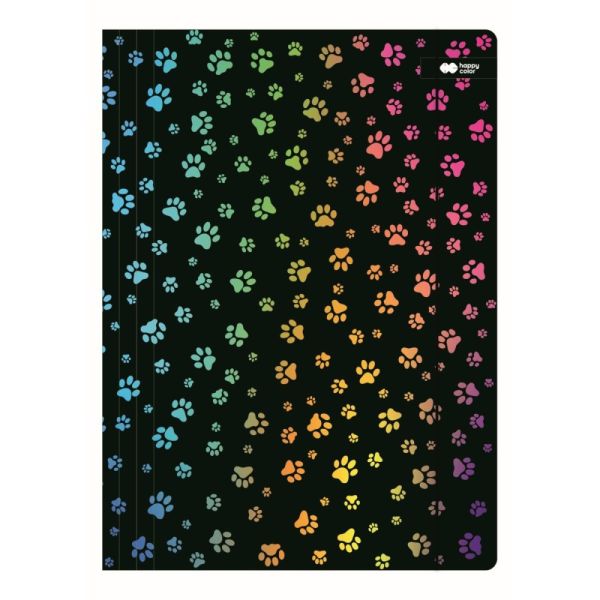 Doska s gumičkou Happy Color 24 x 31 cm (A4) kartón - Miaow čierna