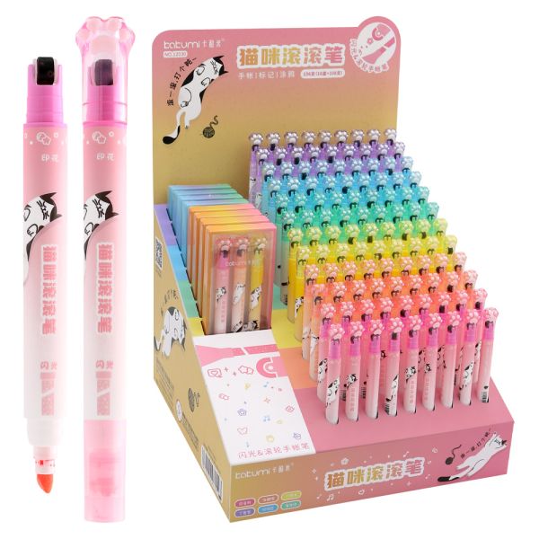 Prezentačný stojan Zvýrazňovač s rotačnou pečiatkou - naplnený 108 ks + 16x sada 3 farby