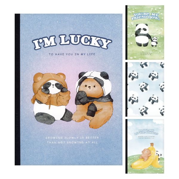Zošit linajkový A5 M&G Panda a Medveď (4 dizajny)