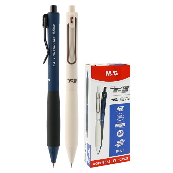 Pero gélové M&G T-TEC2 hrot 0,5 mm (mix 2 farieb) - rýchloschnúca modrá náplň