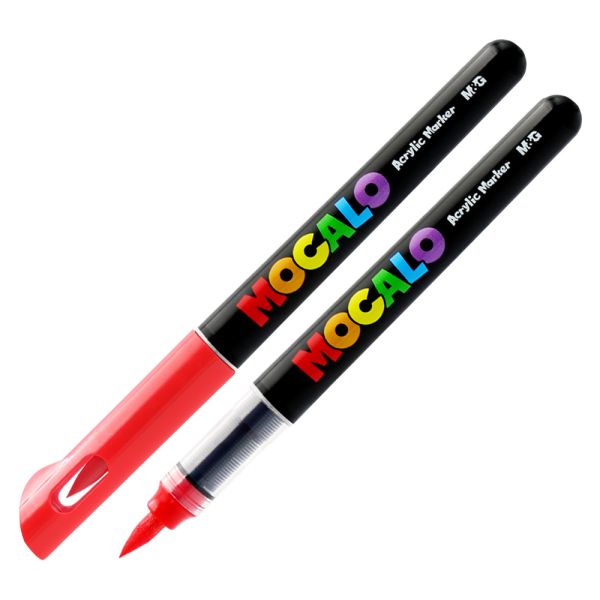 Popisovač M&G MOCALO Acrylic Marker, štetcový hrot - Red 235