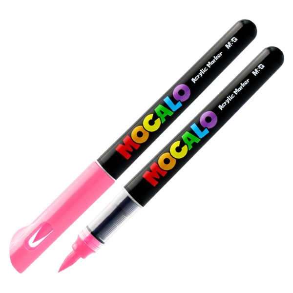 Popisovač M&G MOCALO Acrylic Marker, štetcový hrot - Rose Red 218