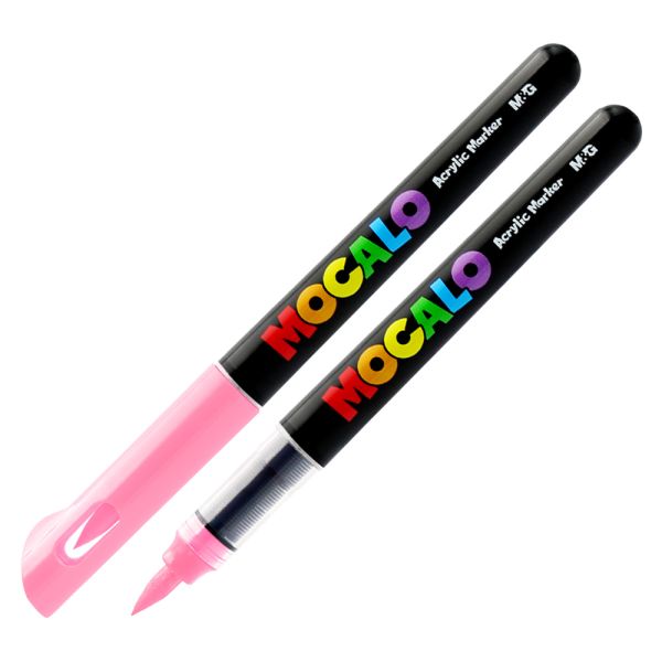 Popisovač M&G MOCALO Acrylic Marker, štetcový hrot - Pink 205