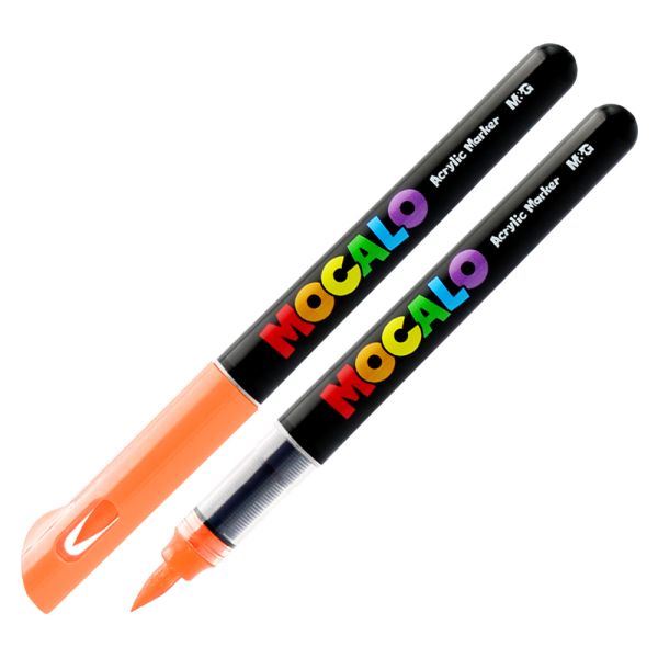 Popisovač M&G MOCALO Acrylic Marker, štetcový hrot - Orange 303