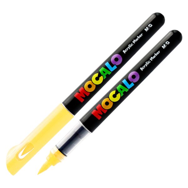 Popisovač M&G MOCALO Acrylic Marker, štetcový hrot - Lemon Yellow 400