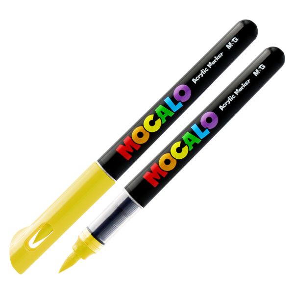 Popisovač M&G MOCALO Acrylic Marker, štetcový hrot - Yellow Green 402