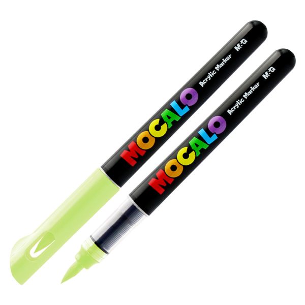 Popisovač M&G MOCALO Acrylic Marker, štetcový hrot - Light Green 538