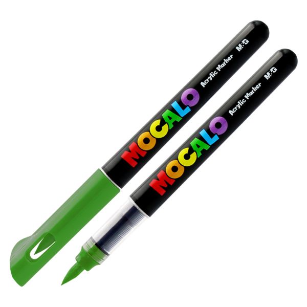 Popisovač M&G MOCALO Acrylic Marker, štetcový hrot - Forest Green 508