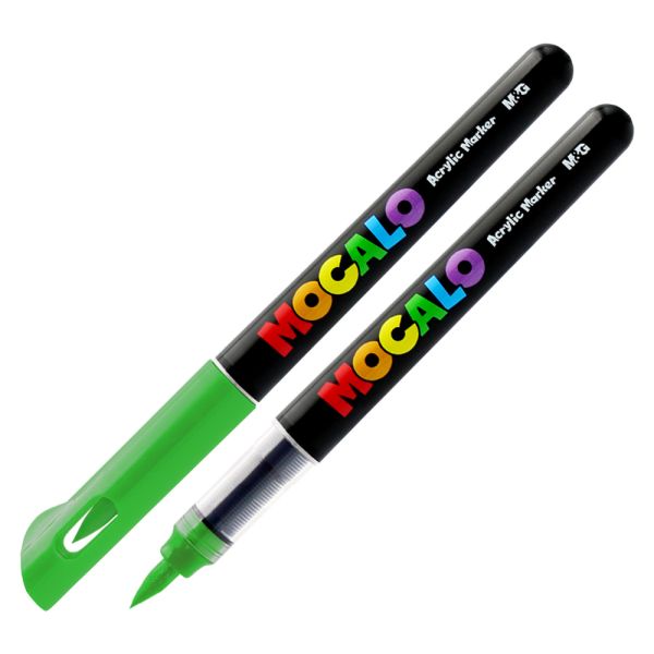 Popisovač M&G MOCALO Acrylic Marker, štetcový hrot - Dark Green 532