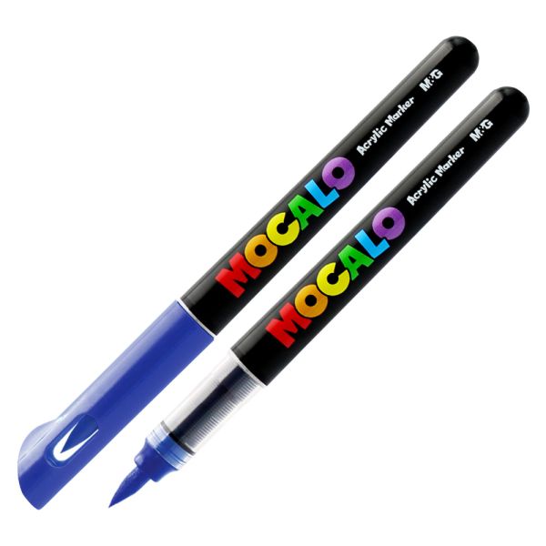 Popisovač M&G MOCALO Acrylic Marker, štetcový hrot - Saphire Blue 609