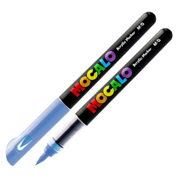 Popisovač M&G MOCALO Acrylic Marker, štetcový hrot - Soft Blue 603