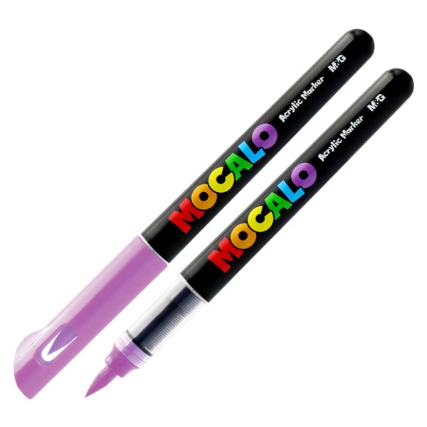Popisovač M&G MOCALO Acrylic Marker, štetcový hrot - Purple 208