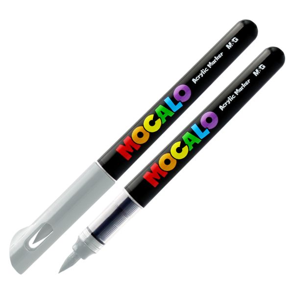 Popisovač M&G MOCALO Acrylic Marker, štetcový hrot - Grey 415
