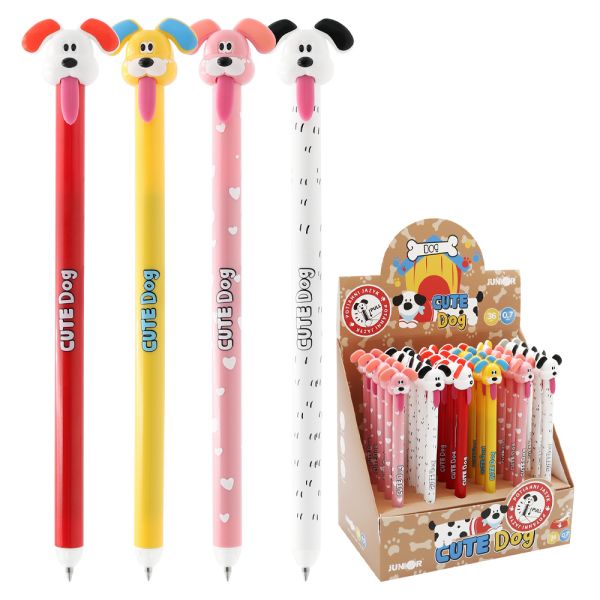 Pero gélové /gumovacie JUNIOR Cute Dog 0,7 mm (mix /cena 1ks) modrá náplň